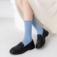thumbnail image 4 of Womens Ruffle Socks Fashion Breathable Solid Color Turn-Cuff Cute Girls Ankle Socks 3 Pairs, 4 of 7