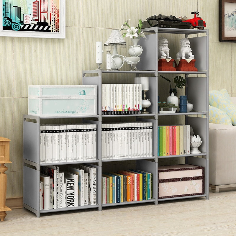 Portable Bookshelf 8/9 Cube Storage Organizer 5 Shelf Bookcase 49*31.5*