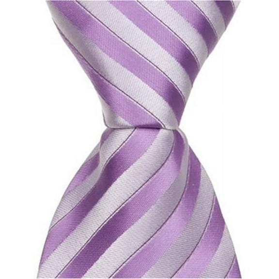 Matching Tie Guy 2533 L4 - 11 in. Zipper Necktie - Purple Stripes- 24 Month to 4T