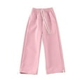 thumbnail image 6 of Odeerbi Teen Boys Girls Fleece Sweatpants Winter Warm Cotton Jogger Pants Children Solid Color Sports Workout Pants Quick Drying Athletic Pants Thin Outside Lantern Pants Pink, 6 of 7