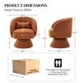 thumbnail image 3 of Wiilayok Swivel Barrel Chair Set of 2, Teddy Upholstered Accent Armchairs Comfy 360° Swivel Lounge Sofa Armchair for Living Room Bedroom Reading,Caramel, 3 of 8
