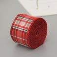 thumbnail image 2 of PENGXIANG Christmas Wired Edge Ribbons Buffalo Plaid Wrapping Ribbon Red Green Burlap Ribbon Rustic Wired Craft Ribbon for, 2 of 6