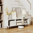 thumbnail image 2 of Costway 47.5" Console Cabinet for 55-Inch TVs with Storage Shelves Heavy-duty Metal Legs White, 2 of 10