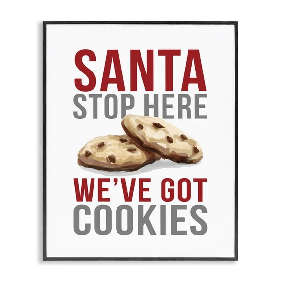 Stupell Industries Eclectic Santa We Have Cookies Black Framed Giclee Art, 11 x 14, by Dogwood Portfolio