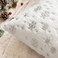 thumbnail image 2 of Wehilion Pillow Covers Soft Faux Fur Pillow Cases Covers with Silver Snowflake Glitter Cute Cushions for Couch Sofa Bed Girls Room, Christmas Set of 2 Decorative Throw, 2 of 13