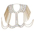 thumbnail image 1 of Qarigey Moda borla cristal hombro cuerpo cadena arnés collar joyería Ropa, zapatos y accesorios Miscelánea Oro, 1 of 1