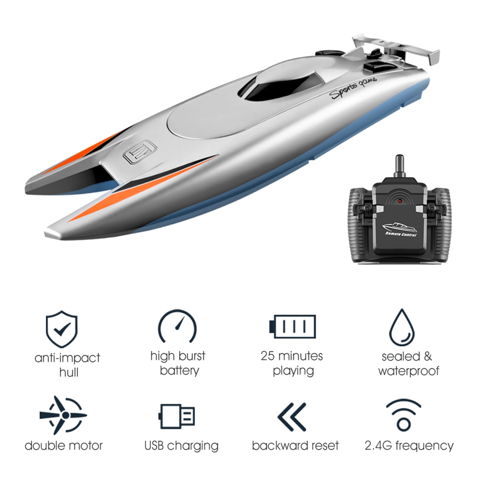 Remote Control Boat for Pools and Lakes for Kids an Force1 Wave Speeder RC Boat