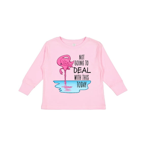 Inktastic Not Going to Deal with This Today- sleeping flamingo Boys or Girls Long Sleeve Toddler T-Shirt