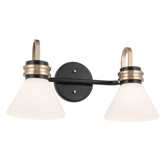 Farum 2-Light Bathroom Vanity Light in Black