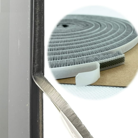 Sellador de puertas con burletes para marcos de ventanas corredizas, color gris