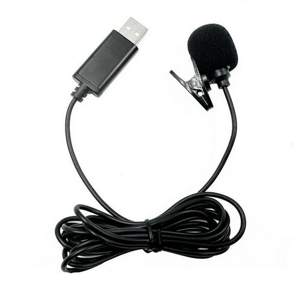 NEW USB Lavalier Lapel Microphone Omnidirectional Wired Clip-on Mic Hands Free Plug & Play for Computer PC Laptop 2M