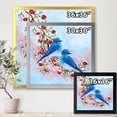 thumbnail image 4 of Designart 'Two Blue Birds Sitting On A Branch With Berries In Winter' Traditional Framed Art Print, 4 of 4