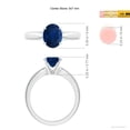 thumbnail image 3 of ANGARA Natural 2 Ct Tapered Shank Oval Solitaire Sapphire Ring in 14K White Gold for Women (Size-9x7mm) | September Birthstone, Anniversary, Jewelry Gift for Women | Natural Blue Sapphire Ring, 3 of 8