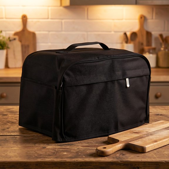 ETEREAUTY Black 600D Machine Washable Toaster Cover, Protective Bread Maker Accessory