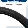thumbnail image 6 of Unique Bargains PU Artificial Leather Steering Wheel Cover ABS Car Steering Wheel Protector 14.96" Black Carbon Fiber Texture 1 Pc, 6 of 6