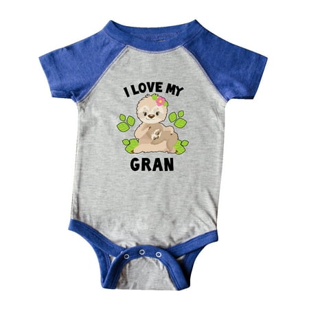 

Inktastic Cute Sloth I Love My Gran with Green Leaves Gift Baby Boy or Baby Girl Bodysuit