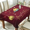 thumbnail image 4 of Coolnut Christmas Balls Tablecloth, Waterproof Washable Polyester Square Table Cover, Durable Tablecloth for Kitchen Dining Table Party Decor, 60"X 90", 4 of 7