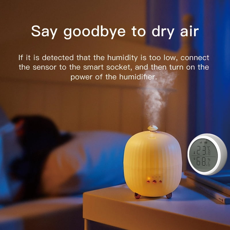 VEAT00L Zigbee Thermometer Hygrometer,TUYA Wireless Temperature Humidity Sensor with Electronic Ink Display, App Notification Alert,Free Data Storage Export,Digital Remote Monitor for Home Pet Garage