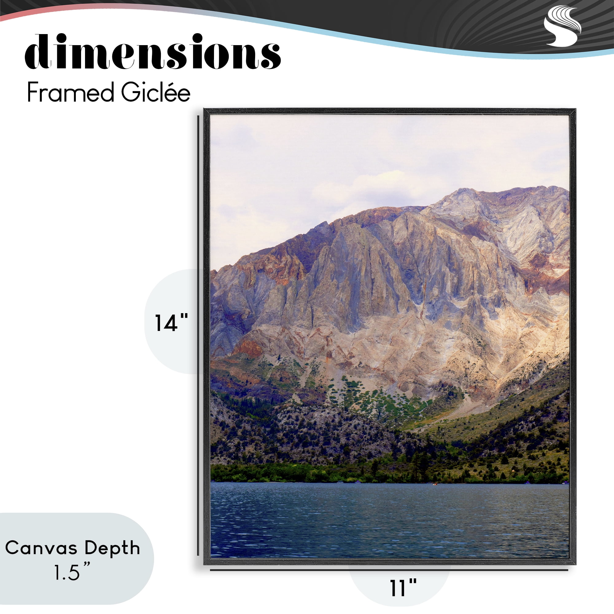 Stupell Industries Serene Lake Beneath Mountains Black Framed Giclee Art, design by Gemma Bardot