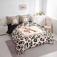 thumbnail image 2 of Catabedysis Cheetah Alphabet Print 7pcs Queen Bedding,Brown Letter X Design Bedding Comforter Set Queen,Black Reversible For Girls, 2 of 7