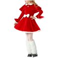 thumbnail image 4 of NAISIBABY Girls Velvet Dress, Long Sleeve Funny Christmas Casual Party Dress Red 9-11T, 4 of 6