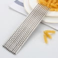 thumbnail image 1 of opvise 3 Pairs Stainless Steel Reusable Flower Printed Non-slip Chopsticks Tableware 3 Pairs, 1 of 7