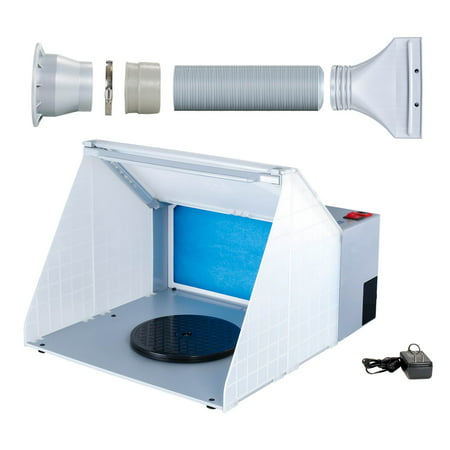 Portable Hobby Airbrush Paint Spray Booth Kit Exhaust Filter LED Light Set (Best Budget Airbrush For Modelling)