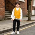 thumbnail image 6 of GiLiling Boys Formal Vest Elegant Speech Recital Wedding Party V-neck Button Up with Pockets Outfit for Kids (Yellow, 8-10 Years), 6 of 7