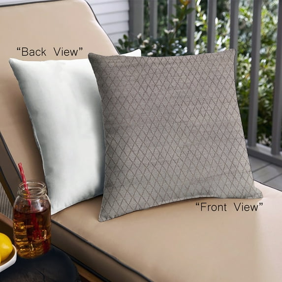 Ahgly Company Outdoor Square Mid-Century Modern Throw Pillow, 18 inch by 18 inch