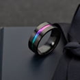 thumbnail image 2 of 10pc 316L Surgical Stainless Steel Wide Band Finger Rings Gunmetal US Size 10 1/4(19.9mm), 2 of 5