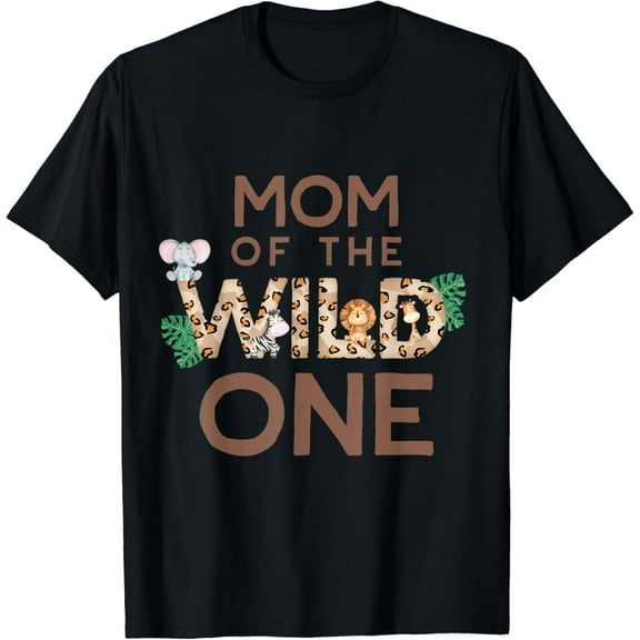 Awesome Mommy of The Wild One Animal Safari 1st Birthday Theme Family Cute Gifts T-shirt