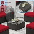 thumbnail image 3 of SUNCROWN 7-Piece Outdoor Patio Furniture Sofa Set All-Weather Black Wicker Sectional Conversation Set with Modern Glass Coffee Table and Cushions-Red, 3 of 8