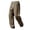 Brown, variant on Mens Straight Leg Linen Pants Elastic Drawstring Side Pockets Wrinkle Breathable Lightweight Beach Loose Walking Casual Plus Size Summer Sports Pants