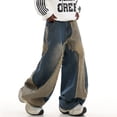 thumbnail image 2 of Mrmall Baggy Hip Hop Jeans for Men Wide Leg Y2K Skater Denim Pants Casual Loose Fit Long Trousers Streetwear, 2 of 6