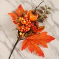 thumbnail image 3 of Artificial Maple Leaves Branch Fake Fall Leaves Stems Plants Outdoor Home Decor, 3 of 4