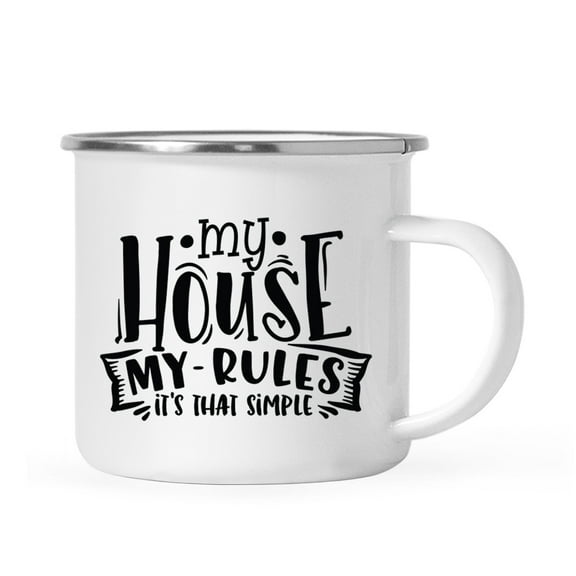 Koyal Wholesale Funny Mother's Day Stainless Steel Campfire Coffee Mug, My House My - Rules It's That Simple