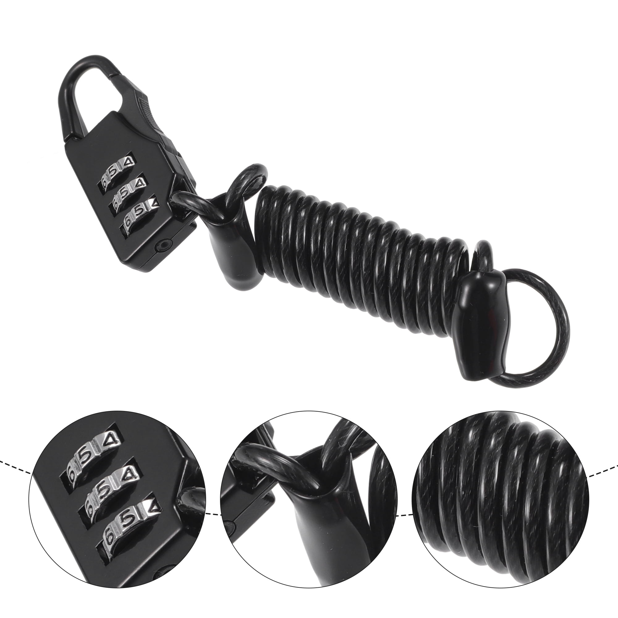 Unique Bargains Motorcycle Helmet Lock Universal Mini Anti-Theft Bicycle Cable Lock