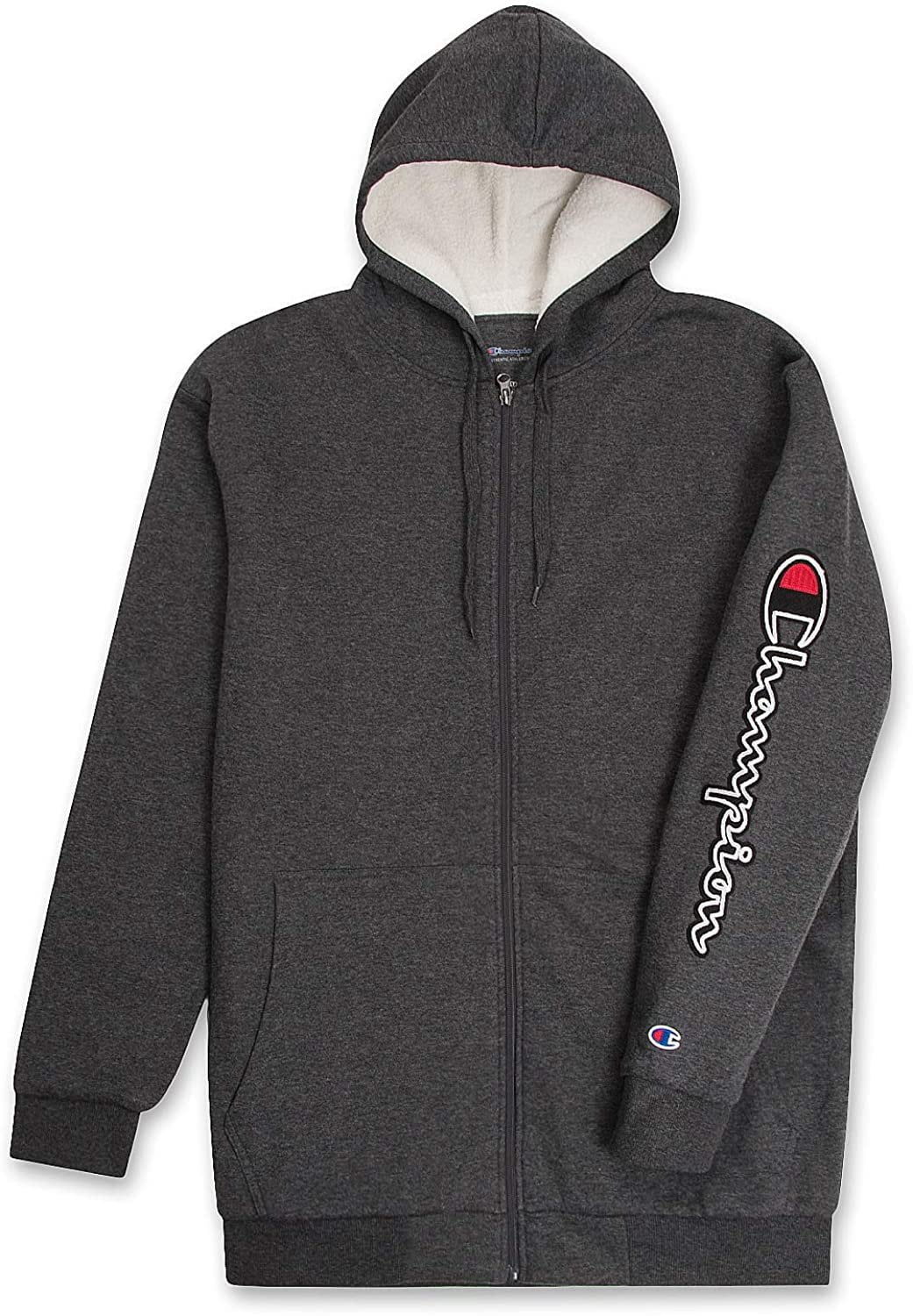 Champion Champion Sherpa Hoodie for Men Big and Tall Fleece Zip Up