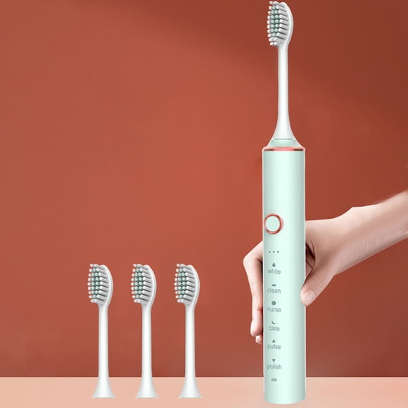 Xihbxyly Cepillo de Dientes Eléctrico, Temporizador de 6 Velocidades, Limpieza Profunda con 4 Cabezales de Repuesto, Diseño Impermeable Ipx7, Carga Usb, Ideal para Viajes, Uso En Adultos, Tamaño 22 X