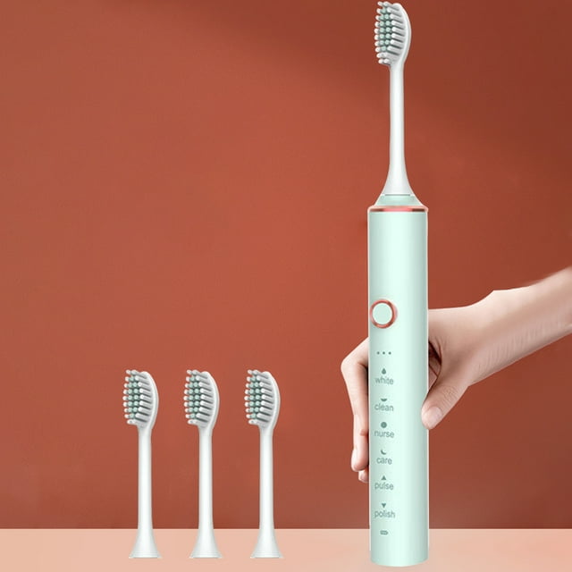 LSLJS Electric Toothbrush, Electric Toothbrush with 4 Brush Heads, Smart 6-speed Timer Electric Toothbrush IPX7, Electric Toothbrush