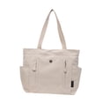 thumbnail image 2 of Bolso tote de lona, ​​bolso de fin de semana moderno, bolso cruzado para ir de compras, bolso de viaje para mujer. Blanco, 2 of 7