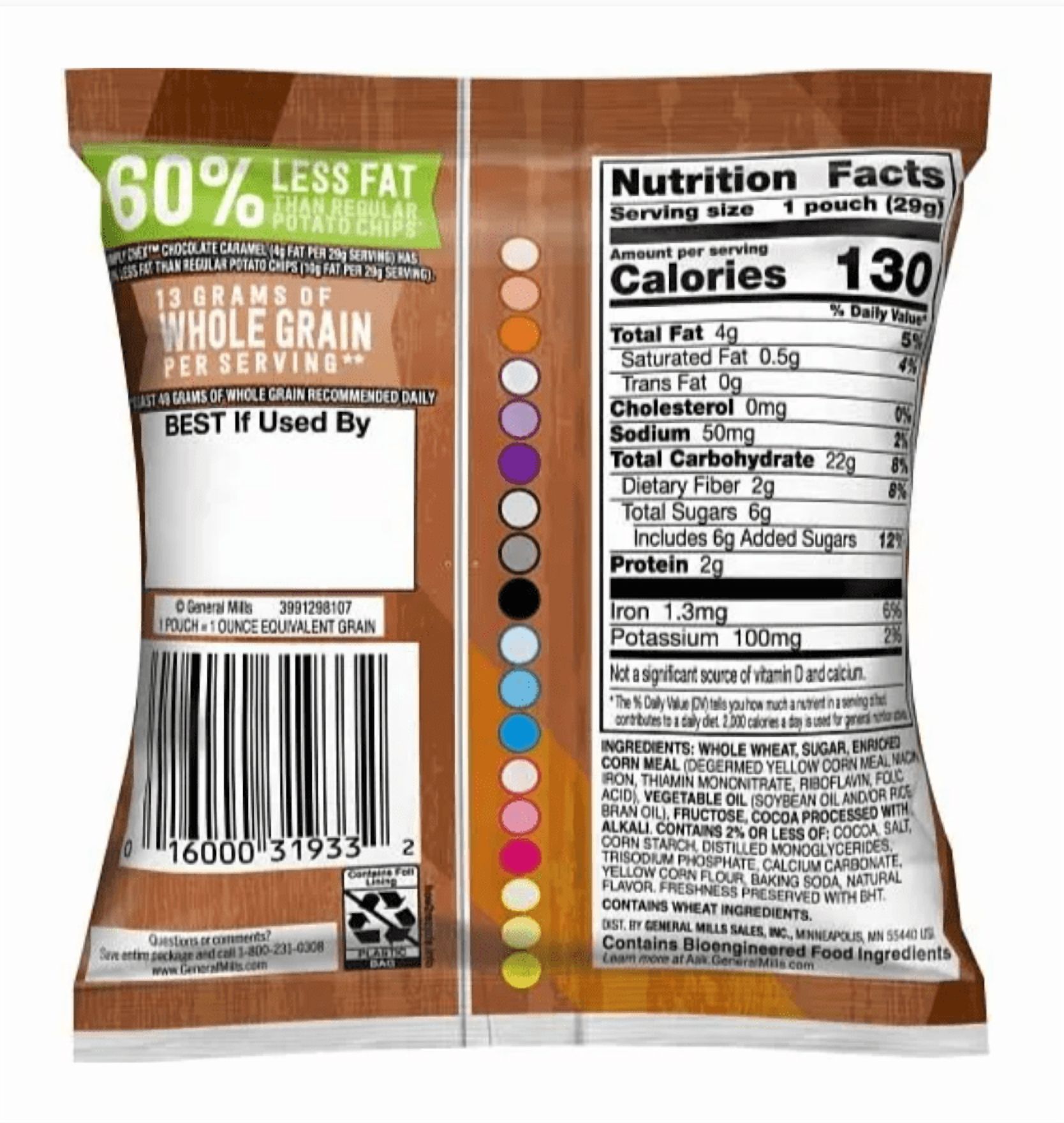 Simply Chex Snack Mix, Chocolate Caramel, 1.03 oz Bags, Pack of 16, Bundled By Shoppyway