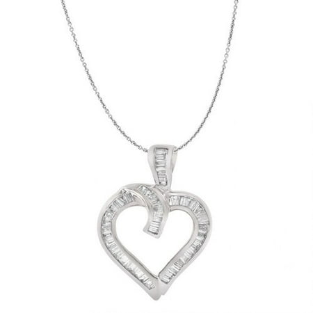 Ladies 1.02 Carat Diamond 10K White Gold Necklace