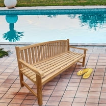 Teak Wood Buenos Aires Oval Outdoor Patio Bench, 6 Foot