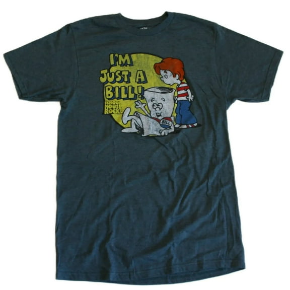 I'm Just A Bill Men's Graphic Print T-Shirt Heather Blue Size Medium
