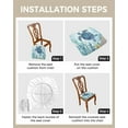 thumbnail image 4 of Stretch Dining Chair Seat Covers Set of 6, Removable Washable Chair Covers Seat Slipcovers, Blue Sea Coral Sea Turtle Chair Protector Dust-proof Chair Cover Seat for Kitchen/Office Decor, 4 of 6