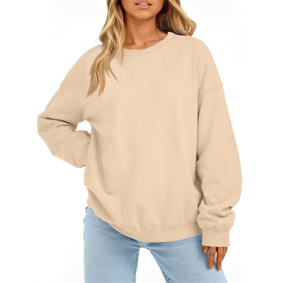 Sweatshirt for Women Oversized Crewneck Long Sleeve Pullover Fleece Top 2025 Fall Winter Fashion Outfits Clothes,Size S-2XL