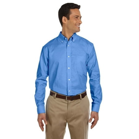 Harriton Chemise Oxford à Manches Longues pour Hommes avec Libération de Taches