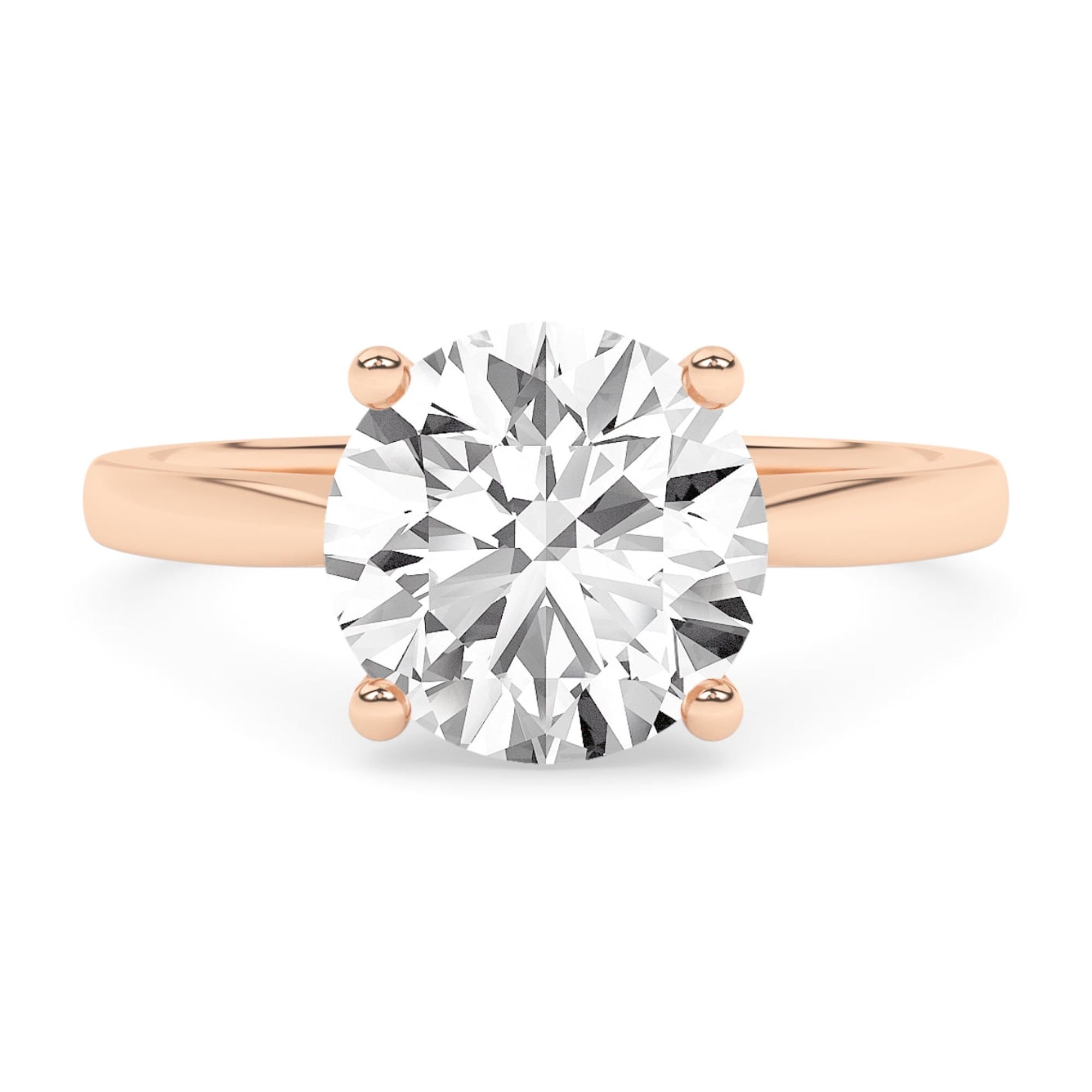 AFFY 2.00 Carat (ctw) Solitaire Engagement Rings For Women, Round Lab Created Moissanite Promise Ring For Her In 14k Rose Gold Over Sterling Silver | VVS1 Quality (2 ctw) Ring Size-10