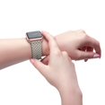 thumbnail image 4 of Cream Checkered Faux Leather Band For Apple Watch-Series 1-9/SE devices, 4 of 4